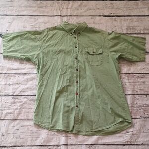 Katin Men's Green Short Sleeve Button Down Shirt L